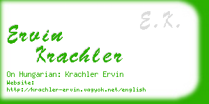 ervin krachler business card